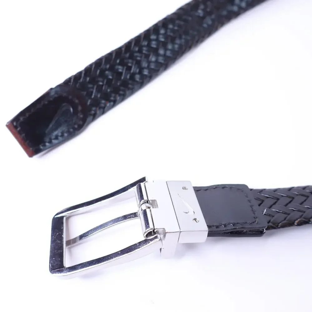 NIKE Golf Reversible Belt Braided Leather Brown and Black Men's XL